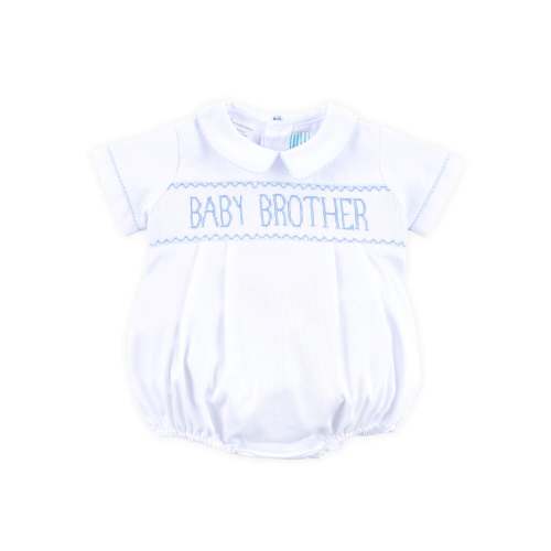 Baby Brother Smocked Bubble White Pique