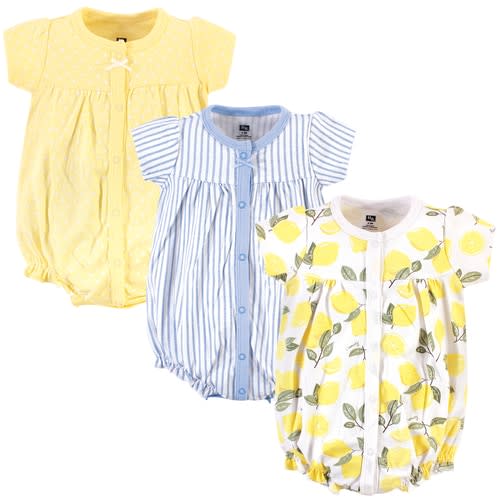 Hudson Baby Cotton Rompers, Lemon - Hudson Childrenswear