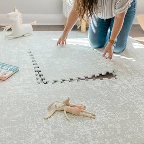 Baby Play Mats for Floor - Eden (4x6ft) - Premium EVA Foam Play Mat for Babies & Toddlers - Perfect for Tummy Time, Crawling, Playroom - Stylish & Comfortable Kids Play Mat