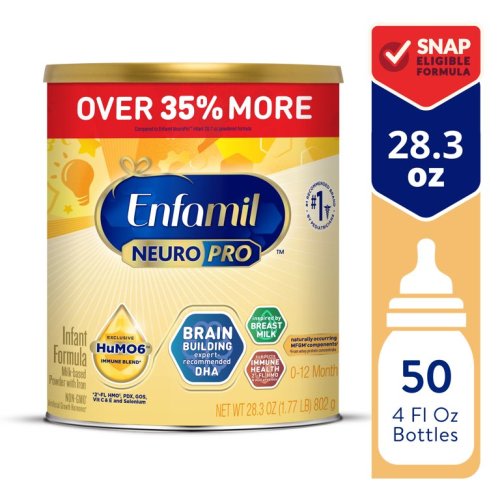 Enfamil NeuroPro Baby Formula, Triple Prebiotic Immune Blend with 2'FL HMO & Expert Recommended Omega-3 DHA, Inspired by Breast Milk, Non-GMO, Powder Can, 28.3 Oz