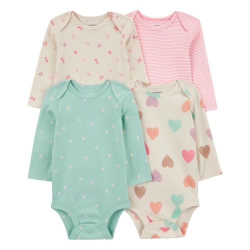 Baby 4-Pack Long-Sleeve Cotton Bodysuits - Carter's | Carter's