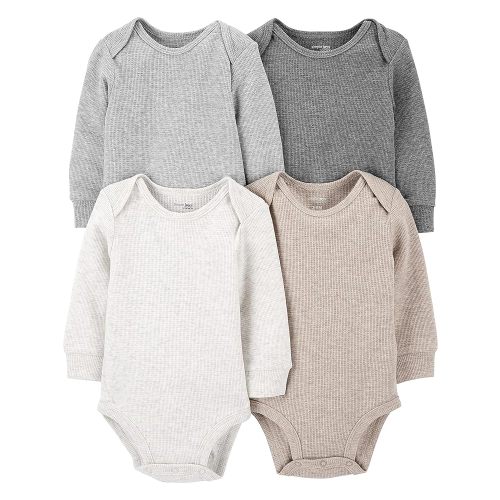 Simple Joys by Carter's Baby 4-Pack Long-Sleeve Thermal Bodysuit
