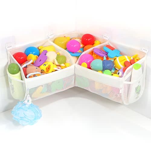 KPH bath toy storage, Say goodbye to the chaos of bath toys -3 compartments for bath toy holders keep your bathtub tidy, and bath toy organizers keep children's bath toys organized!