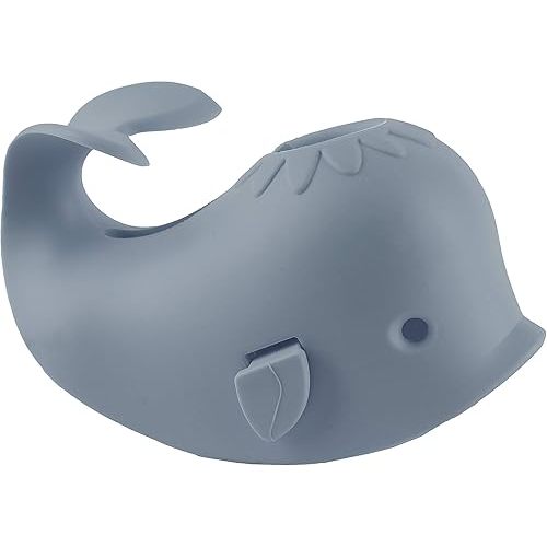 Bath Spout Cover for Bathtub - Protects Baby from Bumping Head During Bathing Time Baby Faucet Cover Universal Faucet Protective Cover Whale Design(Grey)