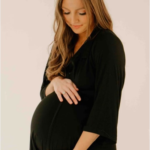 Lila Labor & Postpartum Gown in Black