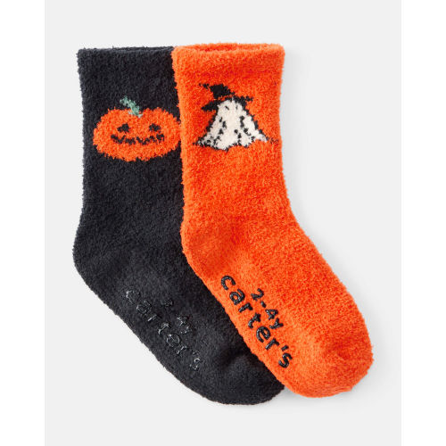 Toddler 2-Pack Halloween Chenille Socks - Black/Orange - Carter's | Carter's