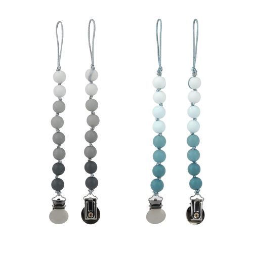 Nuby 1 pk Silicone Pacifinder with Metal Clip - 0+ Months, 1 Pack: Assorted Neutral Colors (Grey or Aqua)