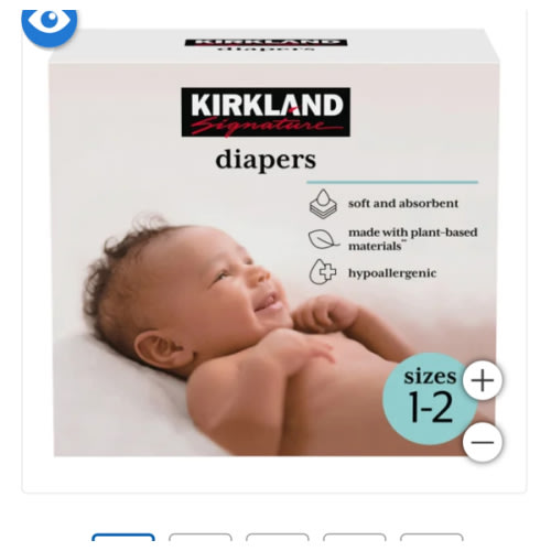 Kirkland Signature Diapers Sizes 1-2