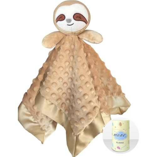 Baby Security Blanket, Soft Baby Lovey Toy Blanket for Boys and Girls, Snuggle Toy Lovie Newborn Gift, Unisex Nursery Bed Blankets Sloth16 Inch
