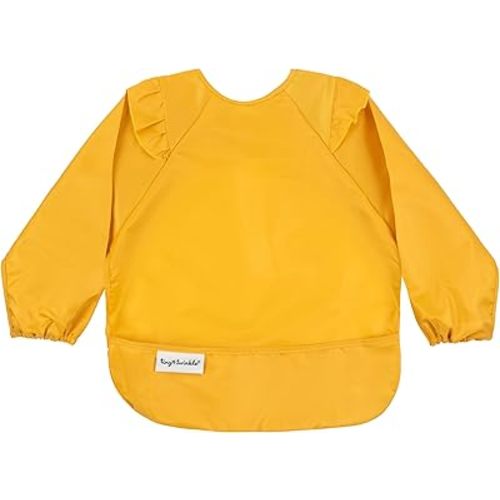Tiny Twinkle Mess Proof Baby Bib,Waterproof Smock Baby Bib for Eating,Machine Washable Long Sleeve Bib,Baby Led Weaning,Toddler Bib,BLW Supplies(Dandelion, Large 2-4 Years)