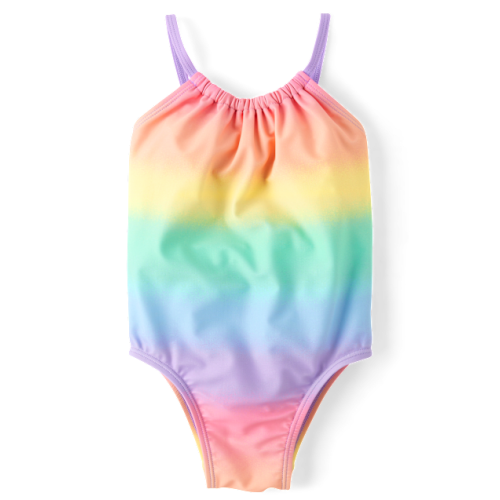 Baby And Toddler Girls Rainbow Ombre One Piece Swimsuit - Pink
