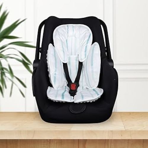 Baby Cushion, Pea Pod 2 in 1 Baby Swings Insert or Girls Extra Soft Breathable Cushion, Compatible for Strollers, and Bouncers, Striped Pattern