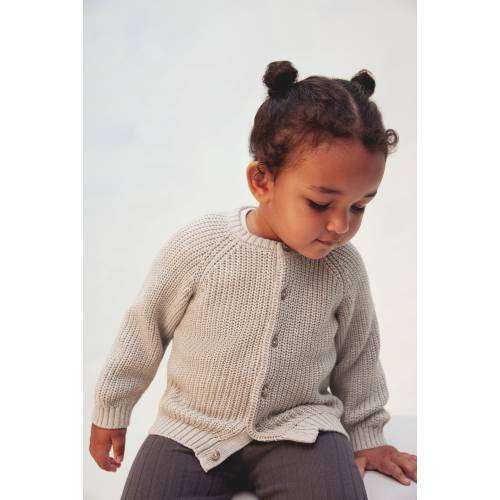 PATENT-KNIT COTTON CARDIGAN