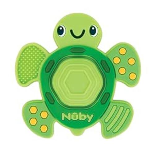 Nuby Teethe N' Pop Sensory Play Teether - Baby Teething Toy - 3+ Months - Turtle