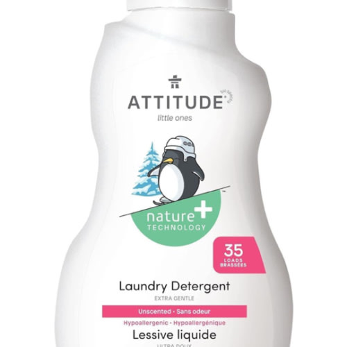 ATTITUDE Baby Laundry Detergent, EWG Verified, Plant and Mineral-Based Formula, HE Compatible, Vegan Household Products, Unscented, 35 Loads, 35.5 Fl Oz