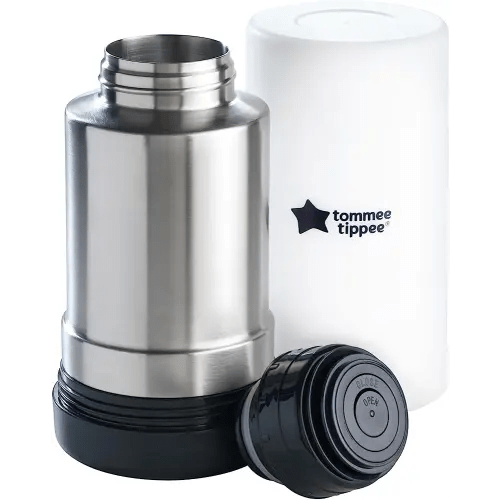 Tommee Tippee Closer to Nature Portable Travel Baby Bottle and Food Warmer, Ideal for Travel, Thermal Insulation, Stainless Steel Flask with Leak-Proof Lid