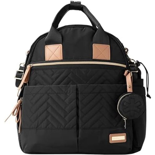 Skip Hop Diaper Bag Backpack: Suite 6-in-1 Diaper Backpack Set, Multi-Function Baby Travel Bag with Changing Pad, Stroller Straps, Bottle Bag and Pacifier Pocket, Black