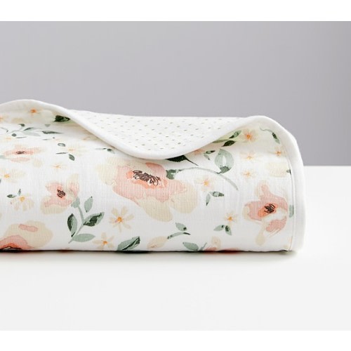 Meredith Oversized Organic Muslin Baby Blanket | Pottery Barn Kids