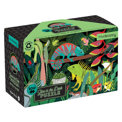 100 Piece Glow in the Dark Puzzle - Frogs & Lizards