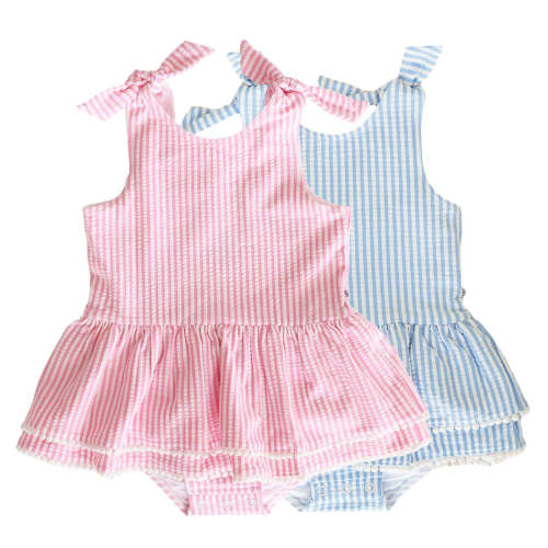 Caden Lane® | Tiered Skirt With White Pom Trim