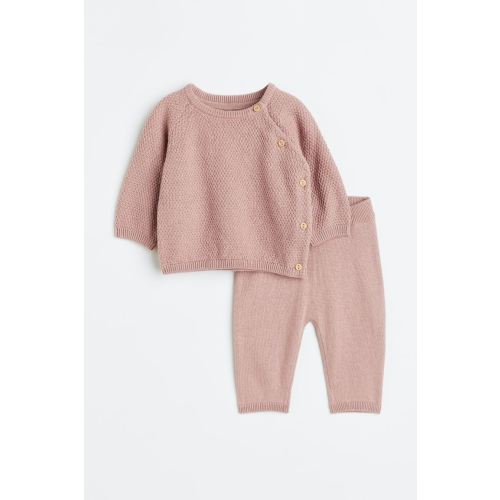 2-piece Cotton Set, Dusty pink (4-6m)