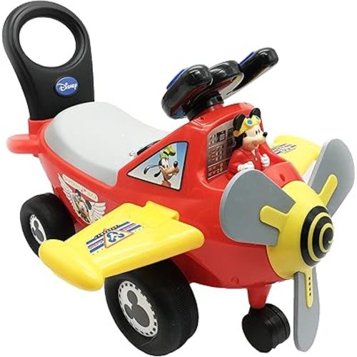 Kiddieland Disney Mickey Mouse Plane Light & Sound Activity Ride-On, 20.5" x 18" x 15.375"