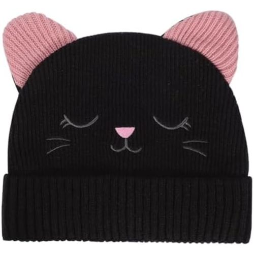 Cute Baby Cat Ears Hat Winter Knitted Beanie for Infant Toddler Boys Girls Kids Warm Fleece Lined Skull Cap for 0-24 Months