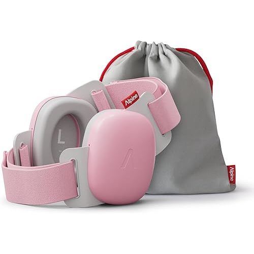 Alpine Muffy Baby Comfort - Protects Hearing for Babies and Toddlers - CE & ANSI Certified - Unique Headband for Safe fit & Comfort - Multi-adjustable for Ages 3-48 Months - 24dB Sound Reduction, Pink