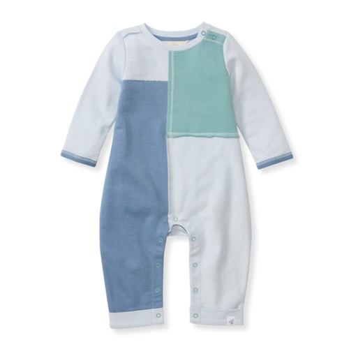 Organic Cotton Colorblocked Baby Boy Jumpsuit
