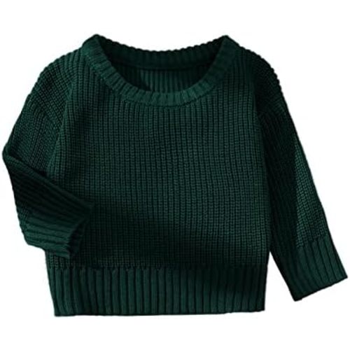 PATPAT Baby Girls Boys Newborn Sweater Crewneck Pull Over Knit Solid Long Sleeve Fall Winter Clothes