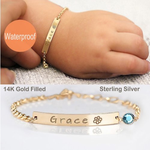 Baby Bracelet Gold Birthday Gift Ideas for Girl Custom Baby - Etsy