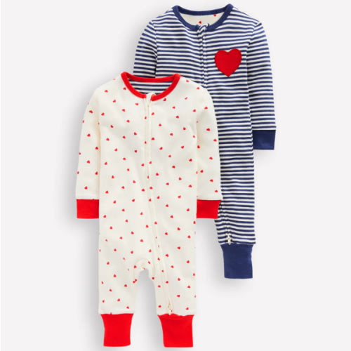 Twin Pack Rompers-Starboard Blue Stripe | Boden USA
