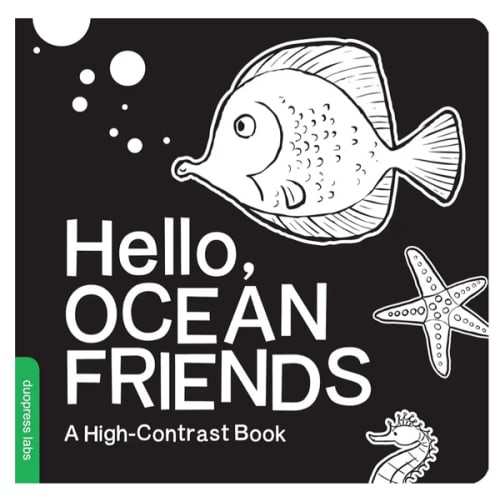 Hello, Ocean Friends: A Black-and-White Board Book for Babies That Helps Visual Development (High-Contrast Books)