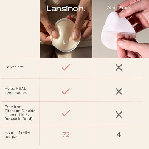 Lansinoh Soothies Cooling Gel Pads for Nursing, Baby & Postpartum Essentials, Reusable Breastfeeding Gel Pads for Sore Nipples, Cooling Relief Pads, 4 Count