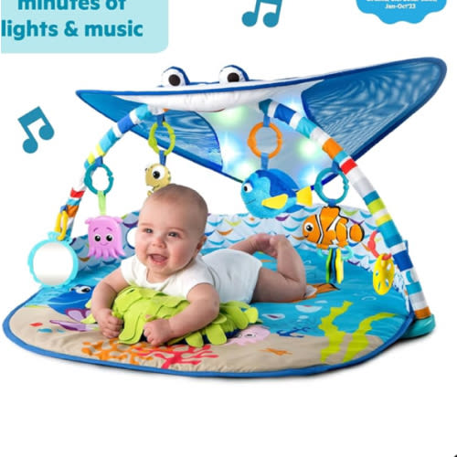 Bright Starts Disney Baby Finding Nemo Mr. Ray Ocean Lights & Music Gym, Ages Newborn +