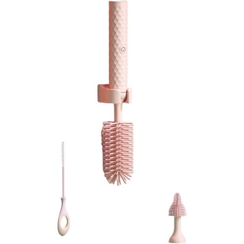 Bottlespark- Electric Bottle Cleaner, Bottlespark Baby Bottle Cleaner Brush Set,360° Rotating Cleaning, Automatic Bottle Cleaner Brush, Nipple Brush Artifact for New Moms (1pcs) (Color : Pink three