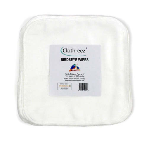 Cloth-eez Birdseye Wipes - White