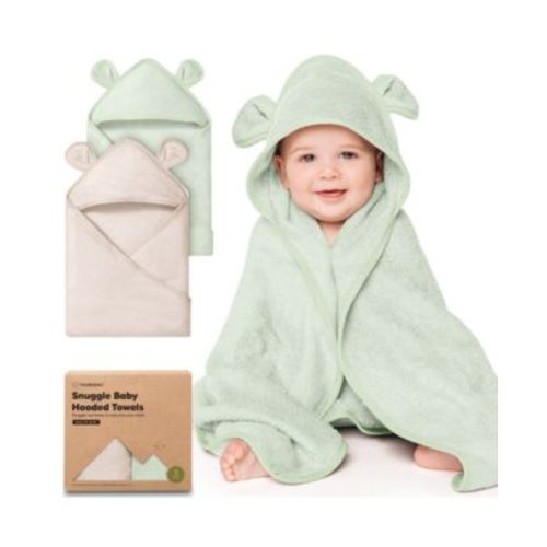 Snuggle Baby Towels with Hood for Newborn Girls, Boys, Toddlers, Soft & Absorbent Hooded Baby Bath Towels