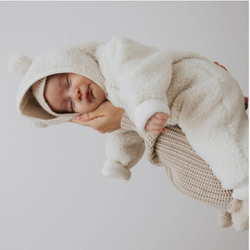 SASHA RECYCLED POLYESTER SHERPA ONEPIECE - NATURAL