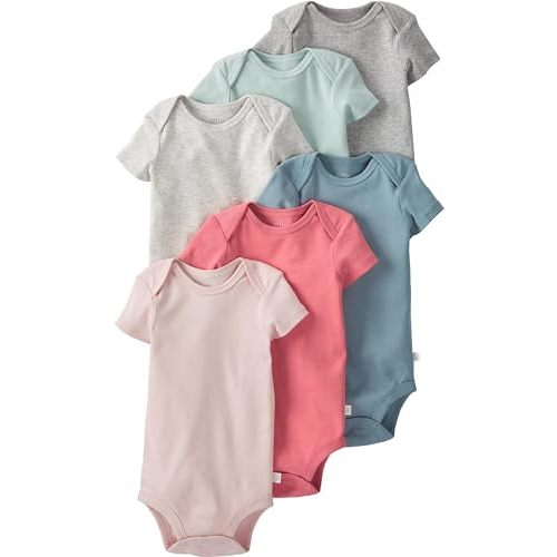 little planet by carter's unisex-baby 6-pack Organic Cotton Short-sleeve Rib Bodysuits