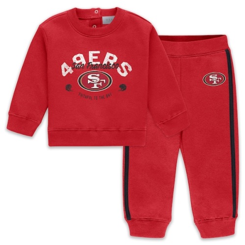 Infant & Newborn San Francisco 49ers WEAR by Erin Andrews Scarlet Fleece Crewneck and Pants Set