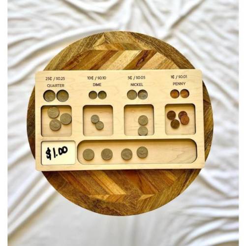 Blueberry Creek Home Montessori Coin Sorting Play Tool