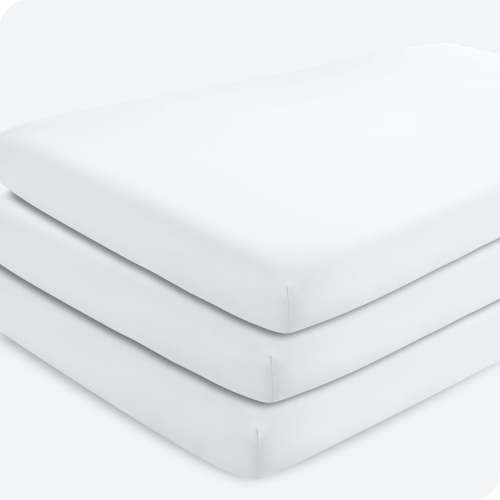 Bare Home 3 Pack Fitted Sheets - Premium 1800 Collection - Ultra Soft - Crib, White