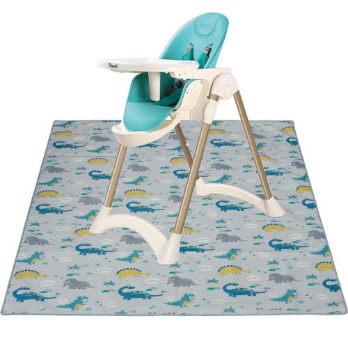 NUAHRHY Splat Mat for Under High Chair 51 x 51 Inch Baby Dining Chair Mat Anti-Slip Floor Splash Mat Waterproof High Chair Floor Protector Pad Portable Baby Spill Mat for Mealtime Playtime