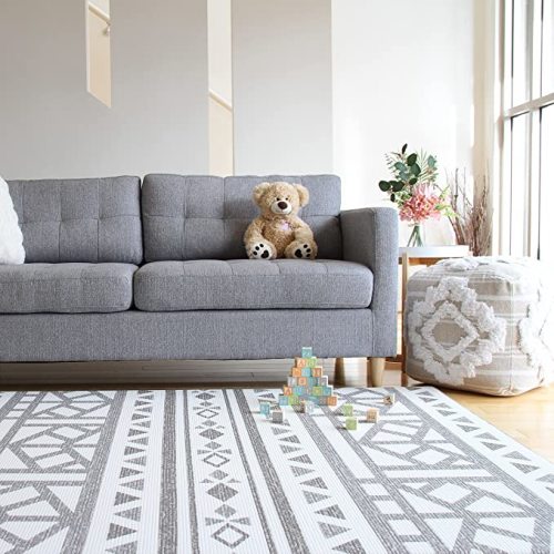 Amazon.com : Soft Stylish Reversible Foam playmat– Play mat for Baby | Toddler Play mat | Foam Floor mats for Kids | Exercise Yoga mat | Non-Toxic, Waterproof, Durable, Easy-to-Clean | Large Blue - Charcoal : Baby