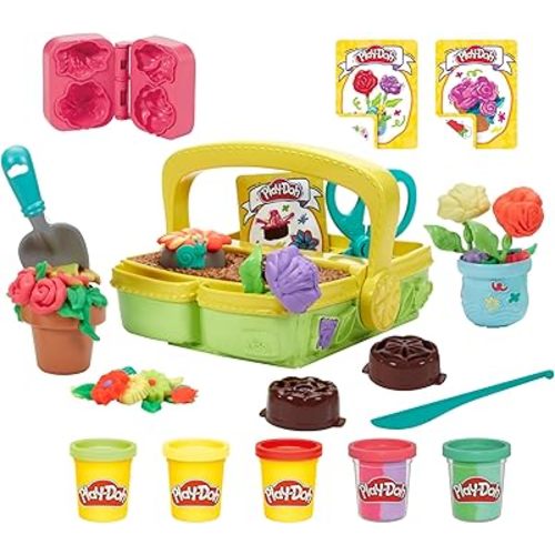 Play-Doh Blooming Flower Garden Toy Playset, Nature Pretend Play, Kids Arts & Crafts Ages 3+