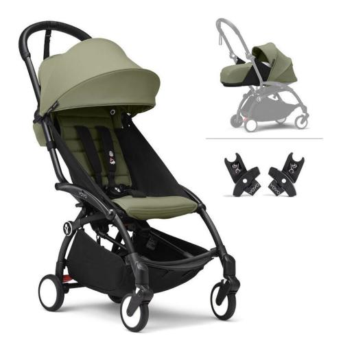 Stokke - YOYO 3 Stroller Newborn + Toddler Bundle - Black Frame + Olive