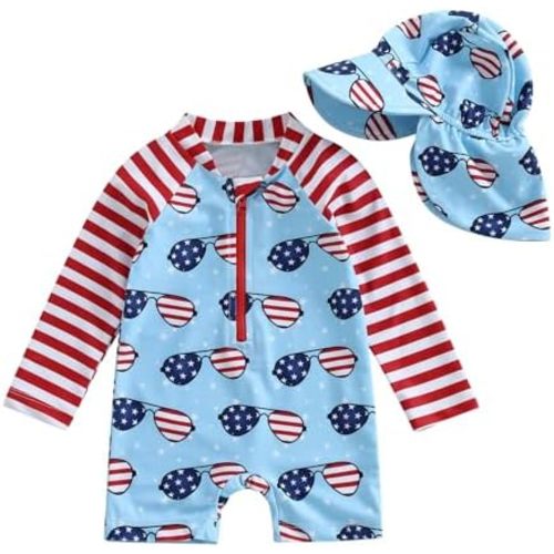 Toddler Baby Boy Swimsuit One Piece Swimwear Shark Short Sleeve Zipper Rash Guard Infant Bathing Suit