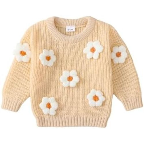 Mikrdoo Newborn Infant Toddler Baby Girl Sweater 2023 Winter Clothes Knit Pullover Outfits for Little Girls 0M-3T
