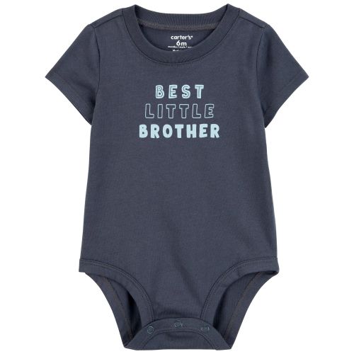Baby Best Little Brother Short-Sleeve Bodysuit - Blue - Carter's | Carter's